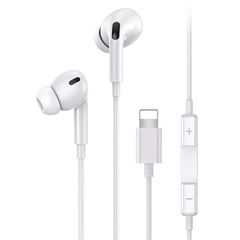 Ακουστικά USAMS earphones με μικρόφωνο EP-41 Lightning 10mm με μήκος καλωδίου 1.2m λευκά