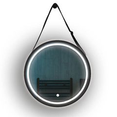 Καθρέπτης στρογγυλός TOUCH LED 20W με δυνατότητα επιλογής απόχρωσης φωτός 3CCT Φ60cm με μαύρο στήριγμα