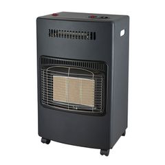 Θερμάστρα υγραερίου TG 5600 turbo μαύρο χρώμα με ηλεκτρικό αερόθερμο 1200W πιεζοηλεκτρική ανάφλεξη και ροδάκια για εύκολη μεταφορά