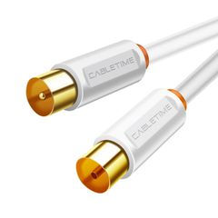 Καλώδιο κεραίας TV M σε TV FCABLETIME AV101 75OHM μ΄ήκος 2m σε λευκό χρώμα