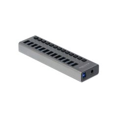 USB hub με διακόπτες DELOCK με 13x USB ταχύτητα μεταφοράς δεδομένων έως 5Gbps σε γκρι χρώμα