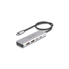 USB-C hub DELOCK 64230 2x USB/2x USB-C θύρες με γρήγορη μεταφορά δεδομένων 10 Gbps σε γκρι χρώμα