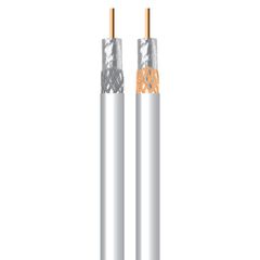 Καλώδιο TV δορυφορικό RG 6U CCA με διατομή 1.0x128x1.012 σε λευκό χρώμα