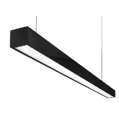 Μαύρο led γραμμικό φωτιστικό 50W 230V με ενδιάμεσο λευκό φως 4000K 150cm κρεμαστό-χωνευτό-επίτοιχο IP-20