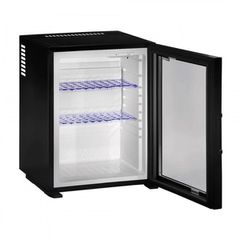 Θερμοηλεκτρικό Mini Bar με γυάλινη πόρτα χωρητικότητας 30lt σε μαύρο χρώμα με αθόρυβη λειτουργία