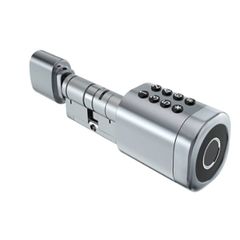 Bluetooth έξυπνος κύλινδρος με ψηφιακό πληκτρολόγιο και δαχτυλικό αποτύπωμα LILIWISE C1 V.A 95 σε ασημί χρώμα