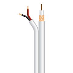 Καλώδιο CCTV εικόνα -ήχος PRO με διατομή rg59+1x0,35+2x0,35mm λευκό χρώμα