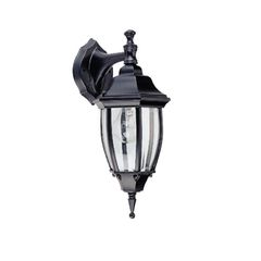 Φανάρι επίτοιχο κάτω σε μαύρο χρώμα ΙΡ44 230V AC με ντουί Ε27 με διάσταση 375x203mm
