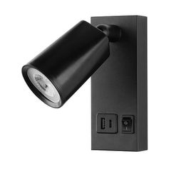 Απλίκα LED κρεβατιού ανάγνωσης σε μαύρο χρώμα με USB -TYPE C 5W θερμό χρώμα φωτός 3000K 150x80x145mm