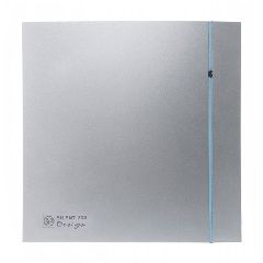 Εξαεριστήρας μπάνιου SILENT DESIGN 200 CZ S ασημί χρώμα 16w με τάμπερ αντεπιστροφής 175m³/h