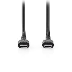 Καλώδιο USB High-Speed Type-C αρσενικό σε USB Type-C αρσενικό 2.00m μαύρο χρώμα