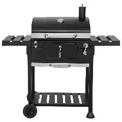 Ψησταριά BBQ κάρβουνου KRV 1824 με ατσάλινο καπάκι με θερμόμετρο και καμινάδα και ρόδες μεταφοράς