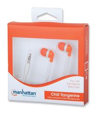 Ακουστικά ψείρες Manhattan in-ear πορτοκαλί συμβατά με πολλά smartphones, tablets, MP3 players, laptop