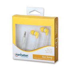 Ακουστικά ψείρες Manhattan in-ear σε κίτρινο χρώμα για εξαιρετικό full-stereo ήχο