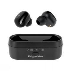 Ακουστικά ασύρματα TWS Kruger Air Dots 1 με ΒΤ & εμβέλεια έως 10m μαύρο χρώμα