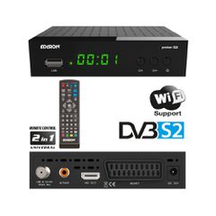 Δορυφορικός Δέκτης EDISION PROTON S2 Full HD H.264 σε μαύρο χρώμα με τηλεκοντρόλ