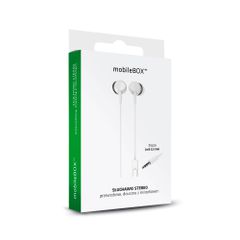 Ακουστικά ψείρες In-ear με υποδοχή jack 3.5mm με μικρόφωνο σε λευκό χρώμα