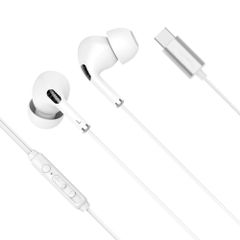 Ακουστικά ψείρες in-ear USB-C με μικρόφωνο Kruger C1 σε λευκό χρώμα