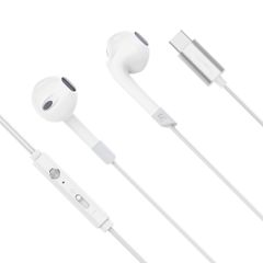 Ακουστικά ψείρες in-ear USB-C με μικρόφωνο Kruger C2 σε λευκό χρώμα
