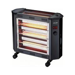 Θερμάστρα χαλαζία 2400W σε μαύρο χρώμα με ανεμιστήρα , υγραντήρα & θερμοστάτη με 3 ταχύτητες