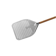 Φτυάρι Πίτσας διάτρητο 36x36cm αλουμινίου, με κοντάρι 1.5m σε χρώμα ξύλου, GI.Metal Italy