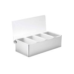 Δοχείο INOX με καπάκι για Bar με 4 ανεξάρτητες Θήκες, 30x14xΥ9cm