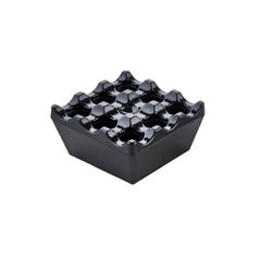 Τασάκι αντι-ανεμικό μελαμίνης, 9x9xΥ3.8cm, 55gr, μαύρο - Σετ 10 τεμαχίων