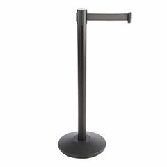 Μεταλλικό διαχωριστικό κολωνάκι, με μαύρο ιμάντα 2μ., Σετ των 2 τεμαχίων.