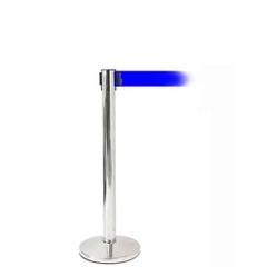 Κολωνάκι διαχωριστικό inox με μπλε ιμάντα 2 μέτρων - GTSA Σετ 2 τεμαχίων