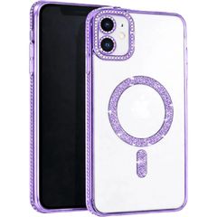 MagSafe TPU Glitter and Strass Case protect lens for iPhone 11 Purple