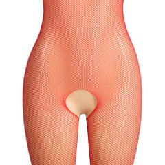 Red Mesh Bustless One-piece Stockings-thumb-10