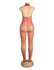 Red Mesh Bustless One-piece Stockings-thumb-12
