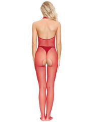 Red Mesh Bustless One-piece Stockings-thumb-6