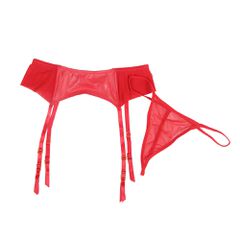 Red 2 Hook Back Sides Garter Belt Panty-thumb-14