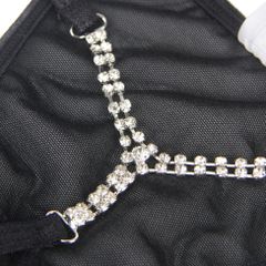 Black G-String With Diamond Back-thumb-1