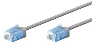 GOOBAY καλώδιο δικτύου 74220, CAT 6A U/UTP, ultra slim, copper, 500MHz, 0.25m, γκρι