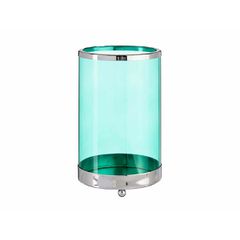 Κηροπήγιο Gift Decor Μπλε Ασημί Μέταλλο Γυαλί 12,2 x 19,5 x 12,2 cm Κύλινδρος