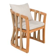 Πολυθρόνα Morani σκελετός teak ξύλο και ύφασμα σε φυσική απόχρωση 58x66x75εκ