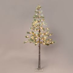Διακοσμητικό χριστουγεννιάτικο δέντρο "SNOW PINE TREE" με 128 LED λαμπάκια σε θερμό χρώμα φωτός IP44 26x26x240cm