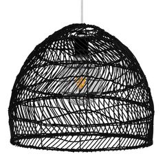 GLOBOSTAR® MALIBU 00969 Boho Κρεμαστό Φωτιστικό Οροφής με Ντουί 1 x E27 AC 220-240V IP20 - Μαύρο - Μ40 x Π40 x Υ35cm
