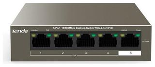 TENDA PoE SWITCH TEF1105P-4-38W 5-PORT 10/100Mbps, 4-PORT PoE - TD-TEF1105P