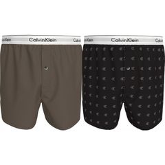 Calvin Klein Ανδρικό Υφασμάτινο Μπόξερ Βαμβακερό Σετ 2 Τεμαχίων Με Φαρδύ Λάστιχο & Λογότυπο Tmy