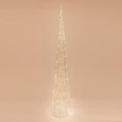 Κώνος φωτιζόμενος ιριδίζων με μ΄ήκος 280cm 3200 led λαμπάκια σε θερμό χρώμα φωτός & ασημί χάλκινο καλώδιο προέκταση παροχής 5m IP44