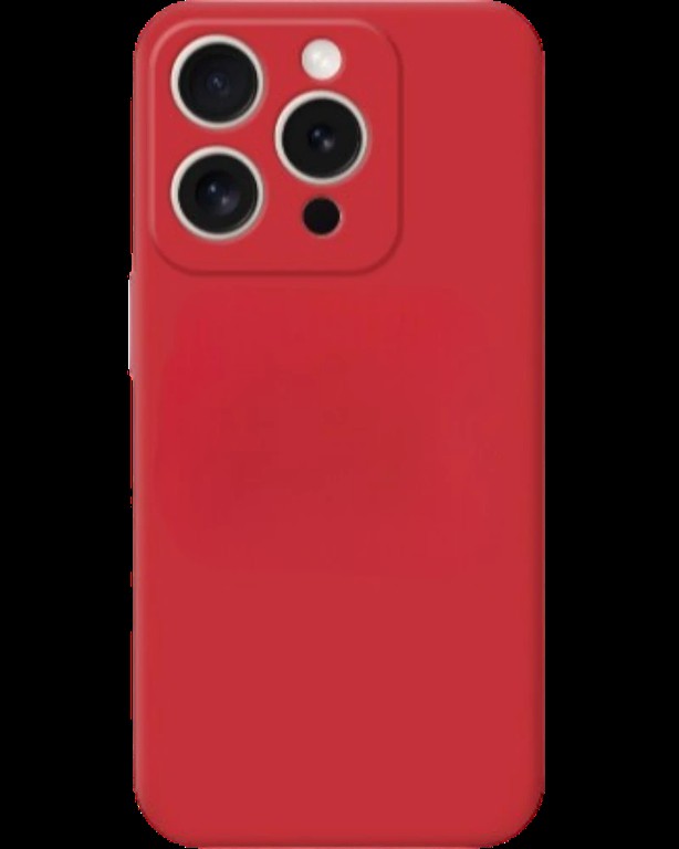 Silicon case protect lens for iPhone 16 Pro Max Red