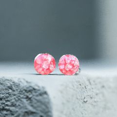 Χειροποίητα Ροζ Σκουλαρίκια από Υγρό Γυαλί - Ένα Άγγιγμα Αέρινης Ομορφιάς