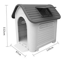 Σπιτάκι σκύλου "KOURK" εξωτερικού χώρου από πλαστικό Μ97xΠ120xΥ112CΜ - Γκρι