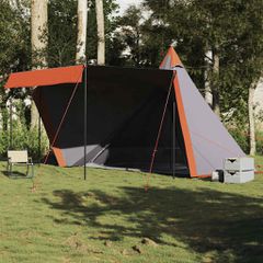 Σκηνή Οικογενειακή Tipi 8 Ατόμων Αδιάβροχη Γκρι/Πορτοκαλί 4009447
