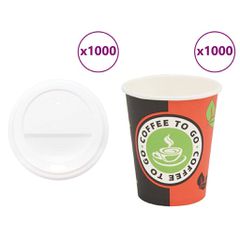 Χάρτινα ποτήρια καφέ με καπάκια 1000 τεμάχια 8oz 240ml 3325212