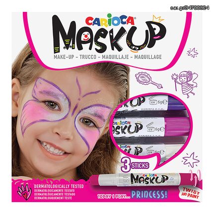 ΒΑΦΕΣ ΠΡΟΣΩΠΟΥ  3ΤΕΜ CARIOCA MASKUP (ΜΩΒ-ΡΟΖ-ΛΕΥΚΟ)  Carioca 43049 3-2168