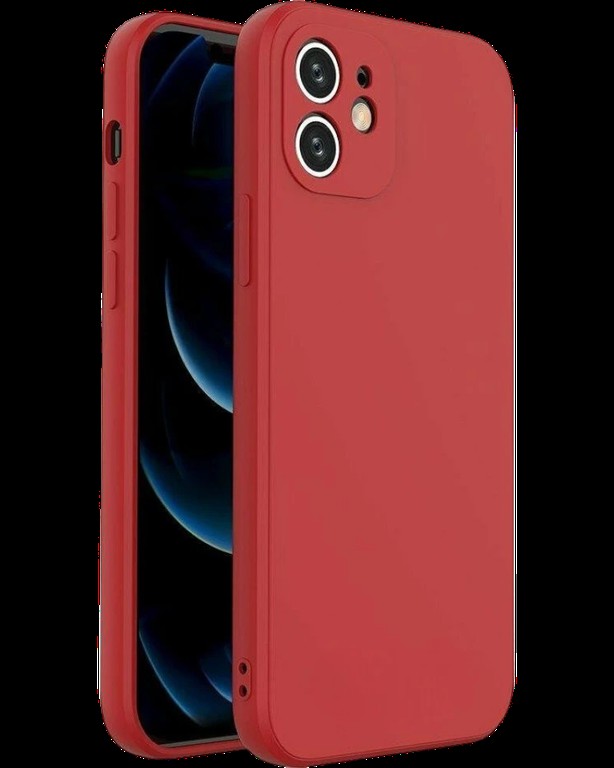 Silicon case protect lens for iPhone 12 Red
